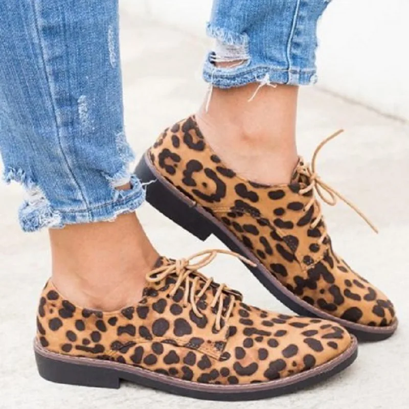 Adisputent Fashion Womens Loafers Round Toe Leopard Print Ankle Flat Suede Casual Lace Up Single For Ladies Female Simple Shoes
Adisputent Fashion Womens Loafers Round Toe Leopard Print Ankle Flat Suede Casual Lace Up Single For Ladies Female Simple Shoes