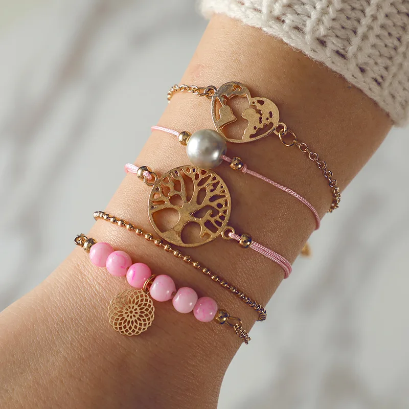 5pcs/set Bohemian Crystal Gold Charm Bracelets Bangles for Women Tree of Life Adjustable Chain Simple Bracelet Jewelry Gift
5pcs/set Bohemian Crystal Gold Charm Bracelets Bangles for Women Tree of Life Adjustable Chain Simple Bracelet Jewelry Gift