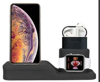 3 In 1 Silicone Stand Holder For Airpods Case Earphone Accessories Charging Station For Apple Earphone Watch iPhone Dock Stand
3 In 1 Silicone Stand Holder For Airpods Case Earphone Accessories Charging Station For Apple Earphone Watch iPhone Dock Stand
