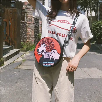 Japanese Shoulder Bag Harajuku Style Dog Print Girl Cool Round Bag Hip Hop Party Handbag for Women Clutch Purse
Japanese Shoulder Bag Harajuku Style Dog Print Girl Cool Round Bag Hip Hop Party Handbag for Women Clutch Purse