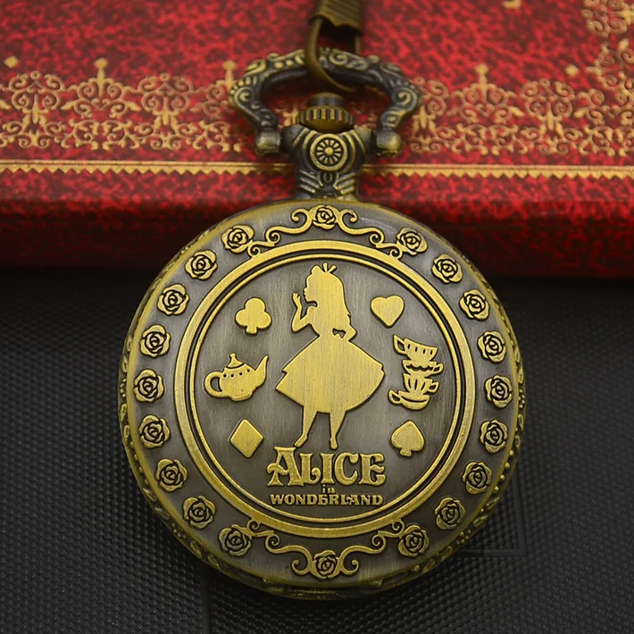 Wholesale Fashion Quartz Pocket Watch Necklace Woman Alice In Wonderland Rabbit Cat Vintage Man Fob Watches Retro Bronze 2017
Wholesale Fashion Quartz Pocket Watch Necklace Woman Alice In Wonderland Rabbit Cat Vintage Man Fob Watches Retro Bronze 2017