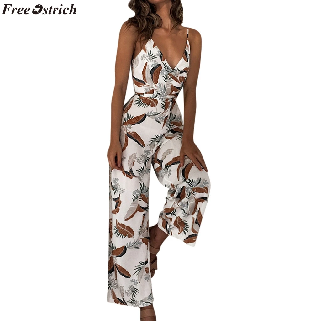 FREE OSTRICH Women's Fashion Slim Printed Strap V-neck Long Jumpsuits Ladies Party Casual Loose Lace Up Summer Rompers Plus Size
FREE OSTRICH Women's Fashion Slim Printed Strap V-neck Long Jumpsuits Ladies Party Casual Loose Lace Up Summer Rompers Plus Size