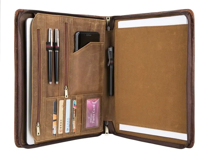 Leather Portfolio Letter Size Notepad Holder Zippered Business Organizer Padfolio Gift for Men
Leather Portfolio Letter Size Notepad Holder Zippered Business Organizer Padfolio Gift for Men