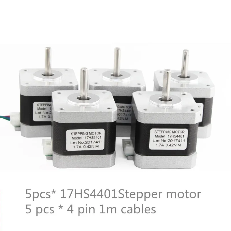 【DE Ship】5PCS CNC Nema17 1.7A 4000g.cm,2ph 42BYGHW609 Stepper Motor 3d printer