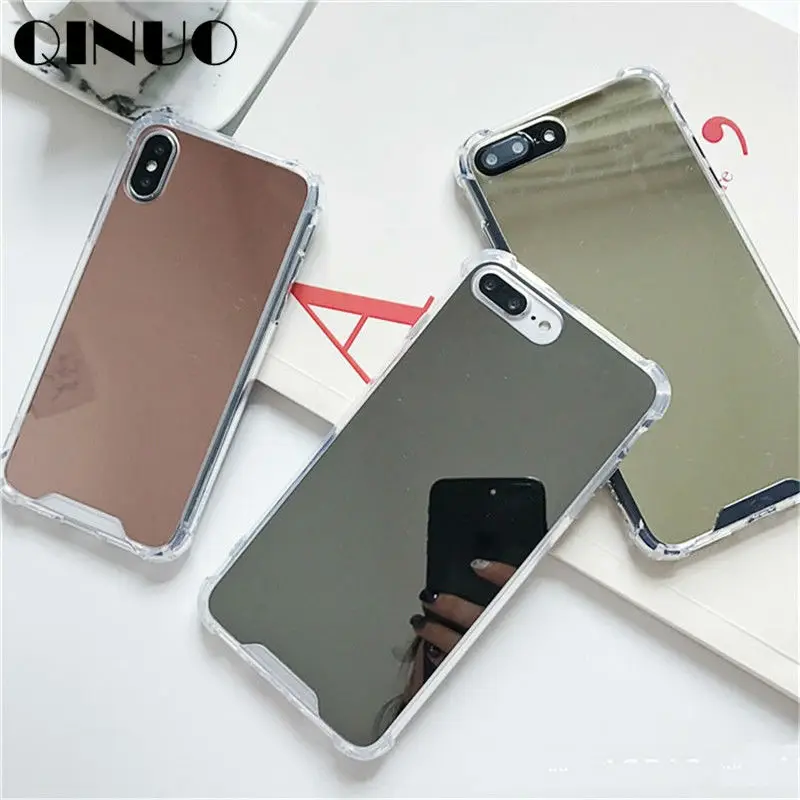QINUO Fashion Smooth Mirror Case For iPhone Xs Max XR 6 6s 8 Anti-fall Thick soft edge Cover Case For iPhone X 7 8 Plus Funda
QINUO Fashion Smooth Mirror Case For iPhone Xs Max XR 6 6s 8 Anti-fall Thick soft edge Cover Case For iPhone X 7 8 Plus Funda