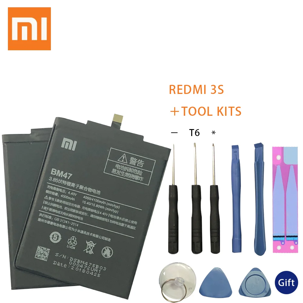 Original XIAOMI BM47 Replacement Battery For Xiaomi Redmi 3 3S 3X 4X Redmi3 Pro Redrice Authentic Phone Batteries 4100mAh
Original XIAOMI BM47 Replacement Battery For Xiaomi Redmi 3 3S 3X 4X Redmi3 Pro Redrice Authentic Phone Batteries 4100mAh