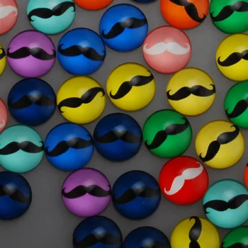 50pcs 18mm Black Beard Pattern Glass Dome Cabochon, Faltback Round Colorful Stickers
50pcs 18mm Black Beard Pattern Glass Dome Cabochon, Faltback Round Colorful Stickers
