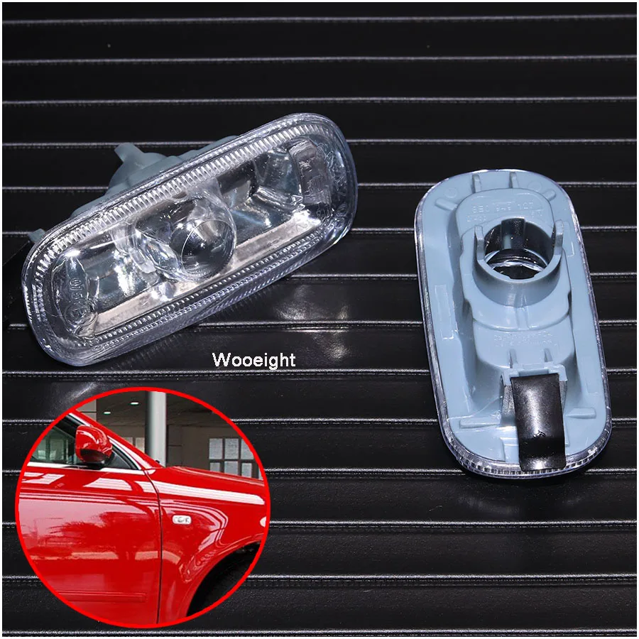 Wooeight 1 Pair 8E0 949 127 8E0949127 Left Right Side Turn Signal Warning Light Indicator Lamp Cover For Audi A4  A6 C5 2003-2005 (5)