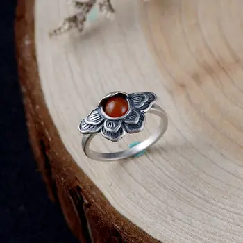 Guaranteed 925 Sterling Silver Ring For Women Personalized Flower Rings With Natural Carnelian Elegant Fine Jewelry
Guaranteed 925 Sterling Silver Ring For Women Personalized Flower Rings With Natural Carnelian Elegant Fine Jewelry