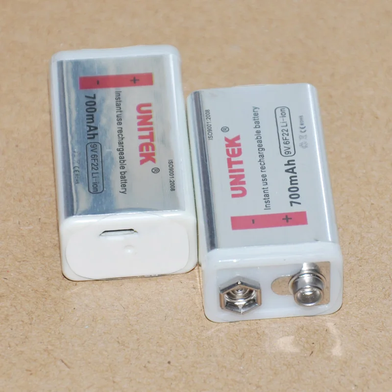 UNITEK 6F22 USB 9V перезаряжаемая литиевая батарея 700mah беспроводной микрофон KTV