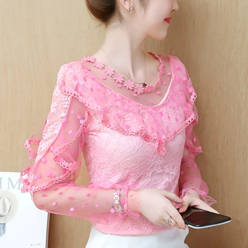 autumn long sleeve blouse women blusas mujer de moda 2019 ruffles hollow out lace blouse women shirts top female women tops B604
autumn long sleeve blouse women blusas mujer de moda 2019 ruffles hollow out lace blouse women shirts top female women tops B604