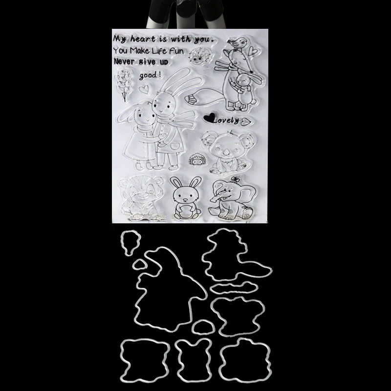 Clear Stamp and Dies Rabbit Rubber Silicone Stamp with Metal Cutting dies for card making DIY paper scrapbooking decorative tool
Clear Stamp and Dies Rabbit Rubber Silicone Stamp with Metal Cutting dies for card making DIY paper scrapbooking decorative tool