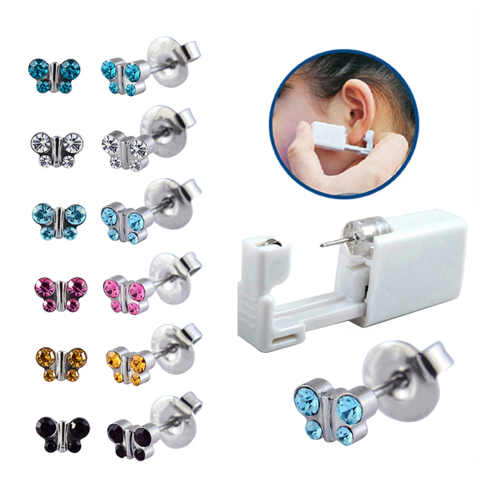 Sold by Pair Assoretd Butterfly Crystal Disposable Ear Piercing Units Stud Earring Gun Tools Kit Body Piercing Jewelry
Sold by Pair Assoretd Butterfly Crystal Disposable Ear Piercing Units Stud Earring Gun Tools Kit Body Piercing Jewelry