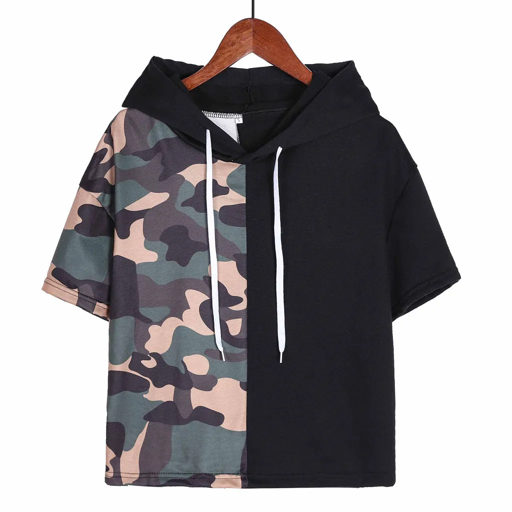KANCOOLD top T-shirt Fashion new Women Camouflage Patchwork Tops T-shirt Short Sleeve Hooded Casual top femme 2018dec18
KANCOOLD top T-shirt Fashion new Women Camouflage Patchwork Tops T-shirt Short Sleeve Hooded Casual top femme 2018dec18
