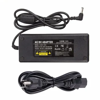 AC Adapter 12V 10A Power Adapter AC 100-240V to DC 12V Power Supply Charger 5.5mm x 2.5mm DC Plug for LED Strips Light ST338
AC Adapter 12V 10A Power Adapter AC 100-240V to DC 12V Power Supply Charger 5.5mm x 2.5mm DC Plug for LED Strips Light ST338