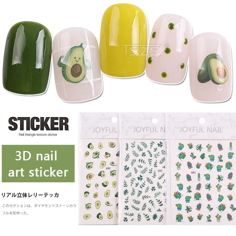 1bag/lot Sun Party Nail Art Sticker Green Avocado Cactus Leaf Flower 3D Decal Decoration Manicure
1bag/lot Sun Party Nail Art Sticker Green Avocado Cactus Leaf Flower 3D Decal Decoration Manicure