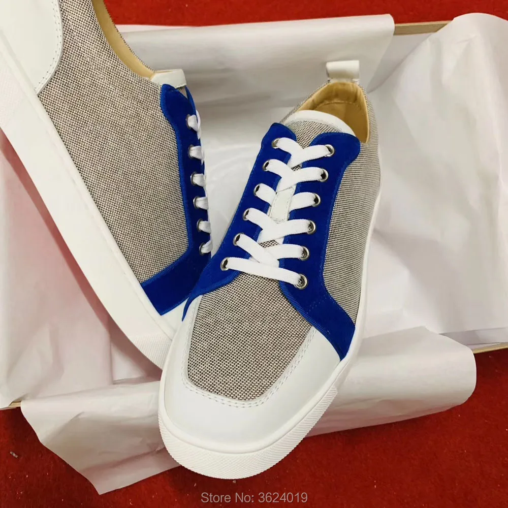 Low Cut cl andgz White Cloth Blue Leather Lace up no Rivet Red bottom sport Shoes For Men flat Sneakers Loafers Footwear Spring
Low Cut cl andgz White Cloth Blue Leather Lace up no Rivet Red bottom sport Shoes For Men flat Sneakers Loafers Footwear Spring