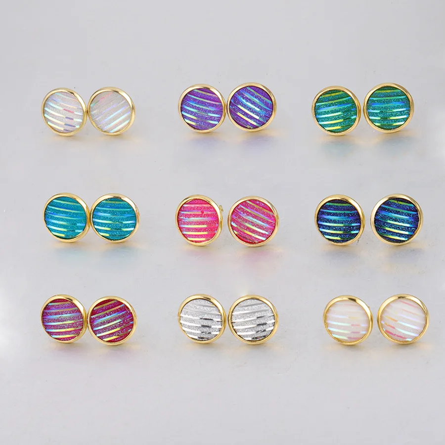 12mm Striped Druzy Drusy Gold Color Stud Earrings Glittery Bright Resin Cabochon Gypsophila Earrings for Women Jewelry Gift
12mm Striped Druzy Drusy Gold Color Stud Earrings Glittery Bright Resin Cabochon Gypsophila Earrings for Women Jewelry Gift