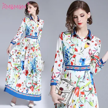 2018 New Fashion Runway Summer Dress Women's Long sleeve Floral vegetables Print Design dresses AMBMCM
2018 New Fashion Runway Summer Dress Women's Long sleeve Floral vegetables Print Design dresses AMBMCM