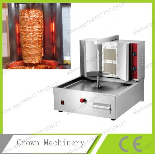 

LPG gas doner kebab machine, 2 burners propane gyros shawarma grill, gas vertical rotisserie broiler machine