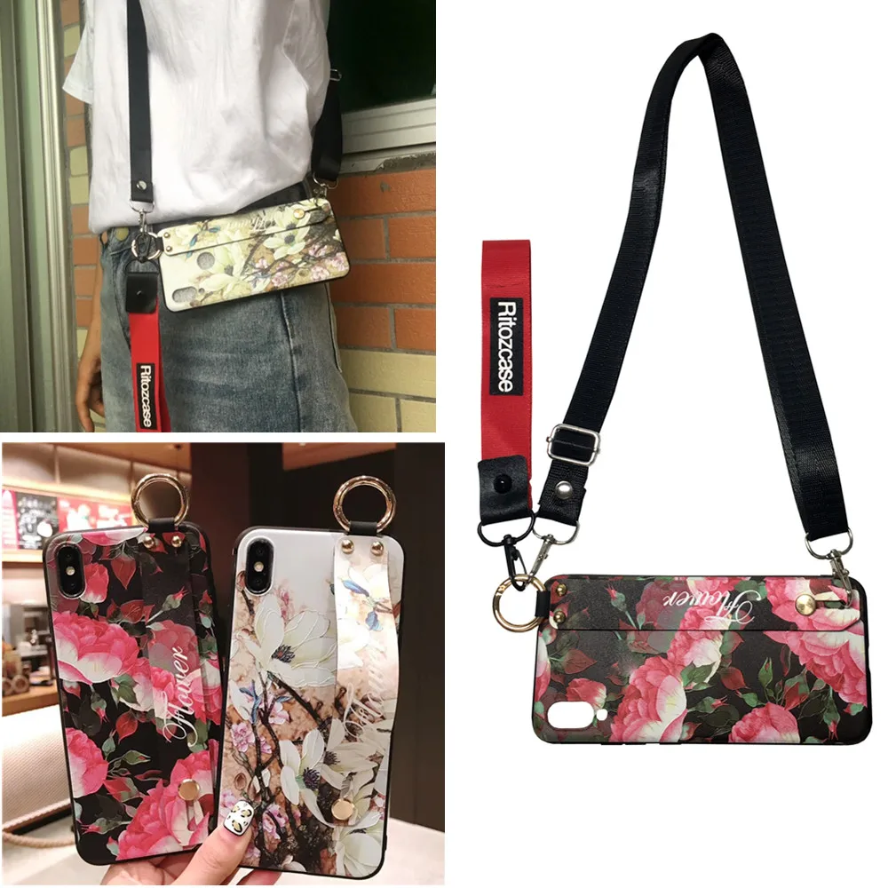 3d rose flower shoulder strap tpu case for iphone 7 8 6 6s plus XS MAX XR wristband holder floral soft silicon phone bag capa fu
3d rose flower shoulder strap tpu case for iphone 7 8 6 6s plus XS MAX XR wristband holder floral soft silicon phone bag capa fu