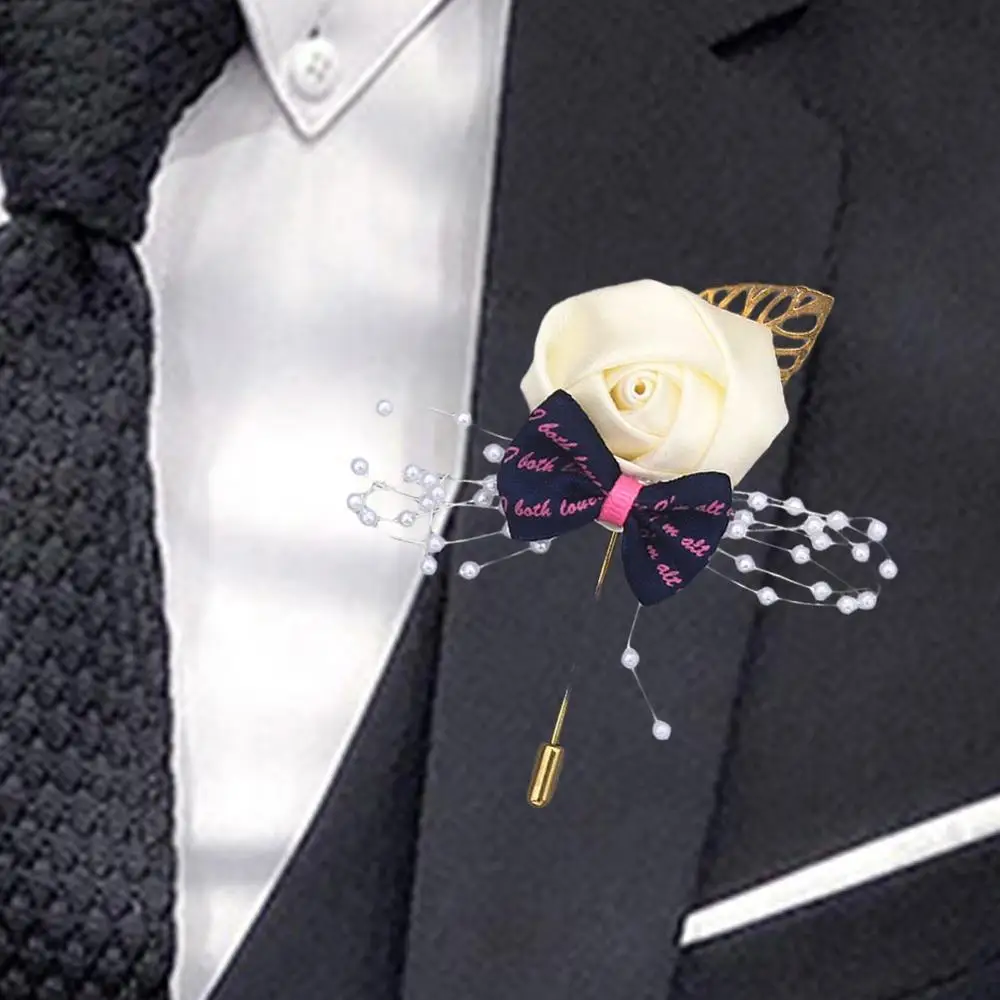 Wedding Ribbon Silk Rose Brooch Boutonnieres For Men Pearl Beaded Wedding Groom Bow Buttonhole Ceremony Flower Handmade XH1378
Wedding Ribbon Silk Rose Brooch Boutonnieres For Men Pearl Beaded Wedding Groom Bow Buttonhole Ceremony Flower Handmade XH1378