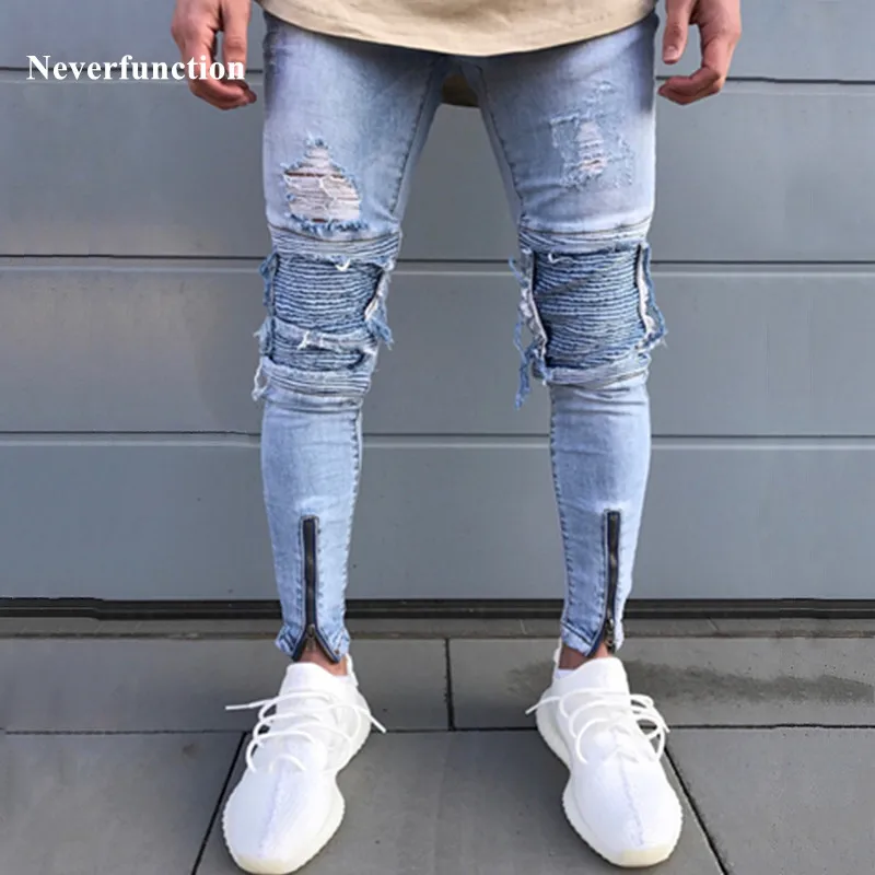 Neverfunction Skinny Ripped Pleated Jeans Men Hi-Street Distressed Denim Joggers Washed Destroyed Slim Motorcycle biker Jeans
Neverfunction Skinny Ripped Pleated Jeans Men Hi-Street Distressed Denim Joggers Washed Destroyed Slim Motorcycle biker Jeans