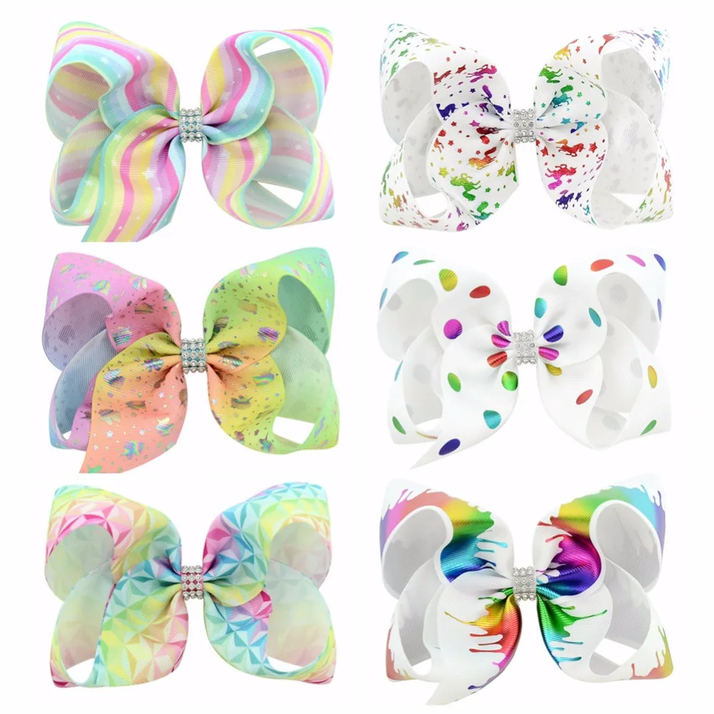 6pcs/lot 6'' Rainbow Striped Dots Butterfly Print Grosgrain Ribbon Bows Rhinestone Waist With Clip For Kids Hair Accessory 840
6pcs/lot 6'' Rainbow Striped Dots Butterfly Print Grosgrain Ribbon Bows Rhinestone Waist With Clip For Kids Hair Accessory 840