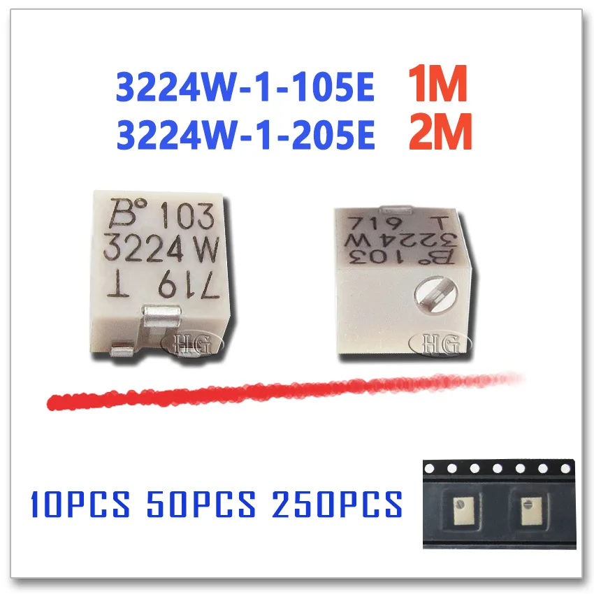 10PCS 50PCS 250PCS 3224W-1-105E 3224W-1-205E 1M 2M Orighinal OHM SMD Trimmer Potentiometer Connector 3224W 3224 105E 205E
10PCS 50PCS 250PCS 3224W-1-105E 3224W-1-205E 1M 2M Orighinal OHM SMD Trimmer Potentiometer Connector 3224W 3224 105E 205E
