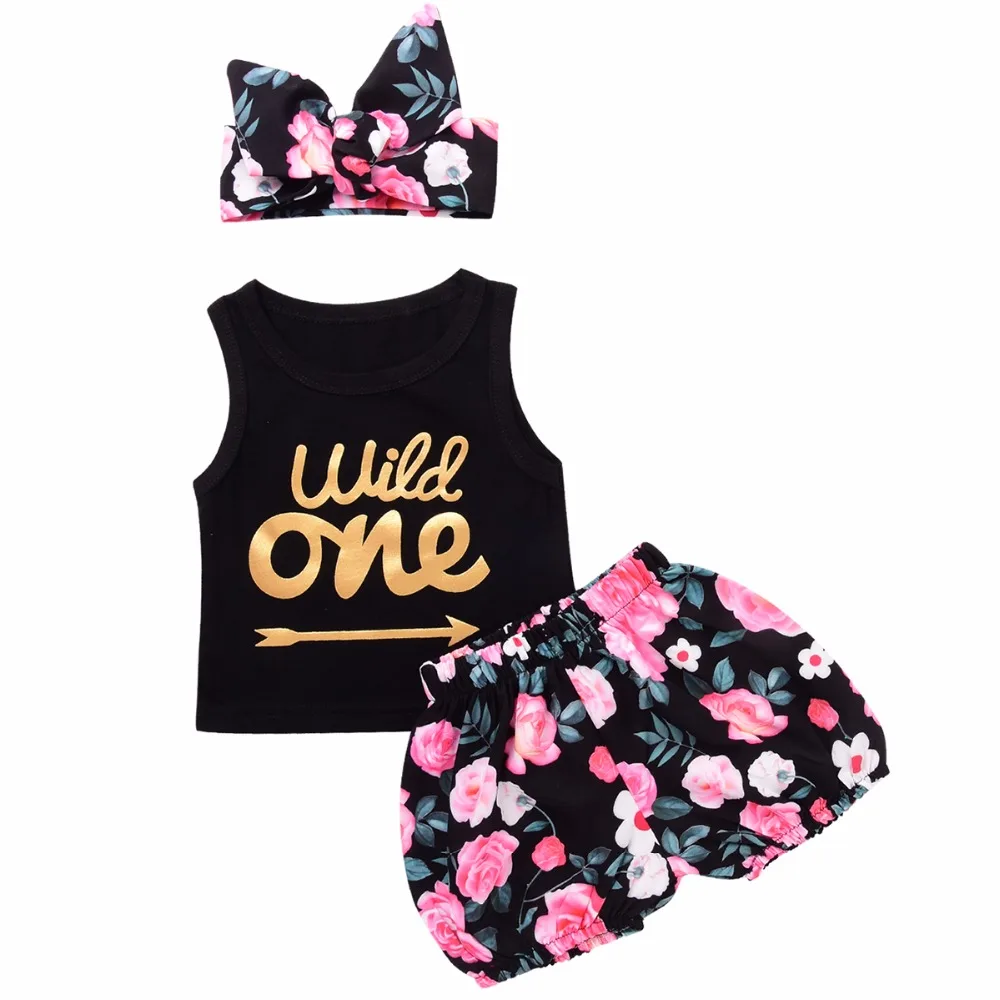 Puseky 3pcs Infant Baby Girl Clothes Wild One Arrow Letter Print Vest Top Floral Shorts Bottom Headband Outfits Kid Girls Cloth
Puseky 3pcs Infant Baby Girl Clothes Wild One Arrow Letter Print Vest Top Floral Shorts Bottom Headband Outfits Kid Girls Cloth