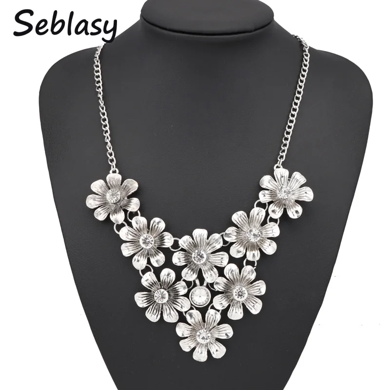Seblasy Vintage Punk Turkish Tibet Silver Color Big Statement Crystal Flowers Necklaces & Pendants for Women Boho Charm Jewelry
Seblasy Vintage Punk Turkish Tibet Silver Color Big Statement Crystal Flowers Necklaces & Pendants for Women Boho Charm Jewelry