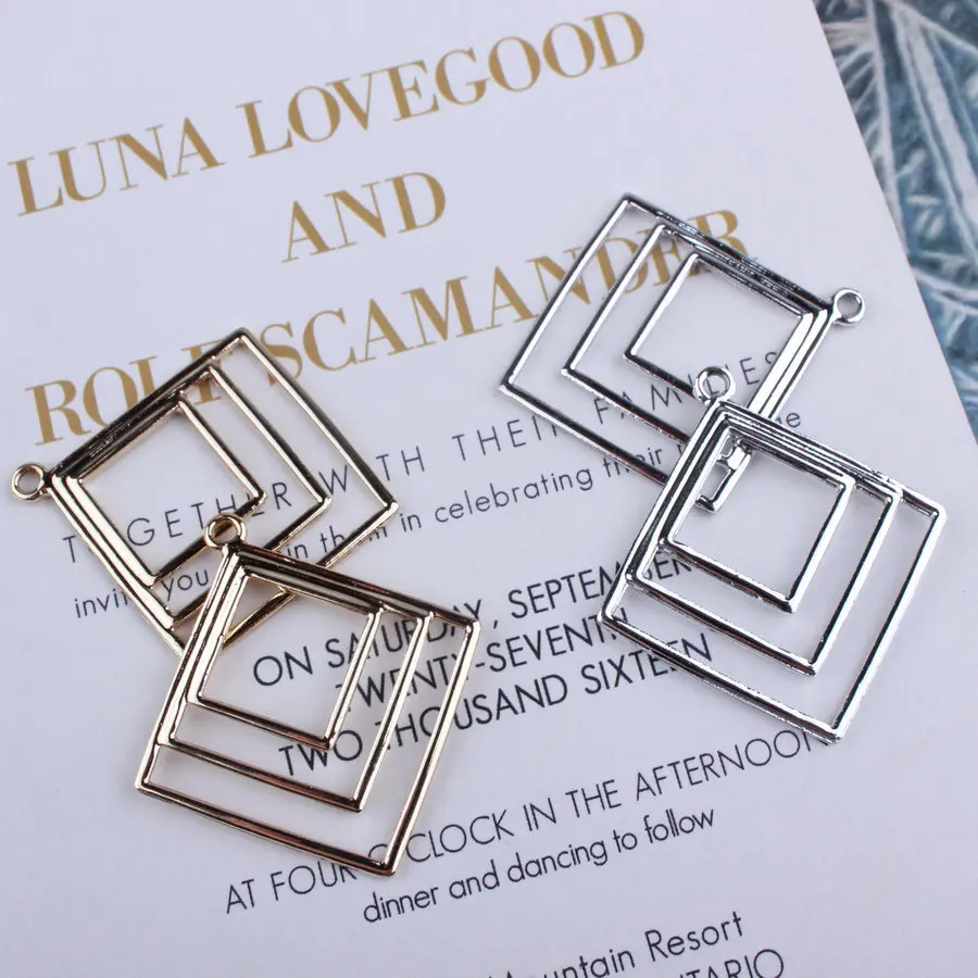10pcs Several Layer Square Charms Gold Silver Metal Earrings Making Pendants DIY Necklace Accessories Jewelry Findings Wholesale
10pcs Several Layer Square Charms Gold Silver Metal Earrings Making Pendants DIY Necklace Accessories Jewelry Findings Wholesale