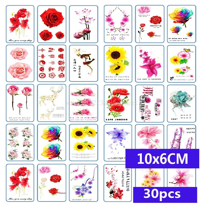 30pcs/set Waterproof Temporary Tattoo Sticker Cartoon Animal Butterfly Cat Panda Water Transfer Fake Tattoo for Women Girl Femme
30pcs/set Waterproof Temporary Tattoo Sticker Cartoon Animal Butterfly Cat Panda Water Transfer Fake Tattoo for Women Girl Femme