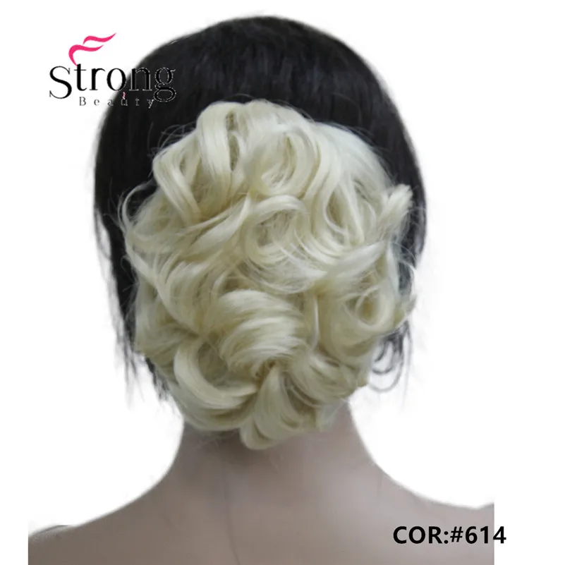 E-945B 613 Fashion-Women-s-blonde-Synthetic-short-Curly-Wavy-Claw-Clip-Ponytail-Pony-Tail-Hair-Extension_