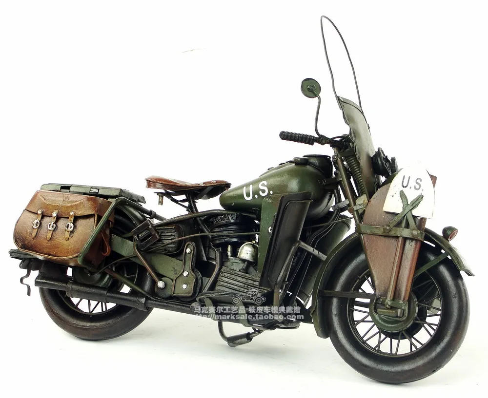 Antique classical military motorcycle model retro vintage wrought metal crafts for home/pub/cafe decoration or gift
Antique classical military motorcycle model retro vintage wrought metal crafts for home/pub/cafe decoration or gift