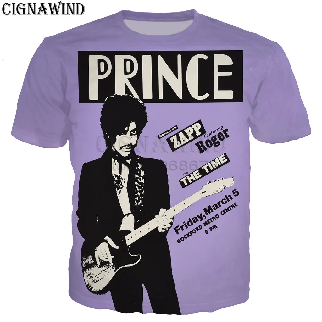 Fashion design t shirt men/women hip hop Singer Prince Rogers Nelson 3D printed t-shirts Harajuku style tshirt streetwear tops
Fashion design t shirt men/women hip hop Singer Prince Rogers Nelson 3D printed t-shirts Harajuku style tshirt streetwear tops