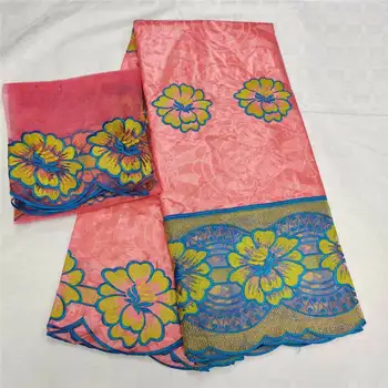 2019 New Design African Bazin Riche Fabric With Embroidery Lace / Bazin Riche Dress Material For 5+2 Yards/Set! MWF6257 
2019 New Design African Bazin Riche Fabric With Embroidery Lace / Bazin Riche Dress Material For 5+2 Yards/Set! MWF6257