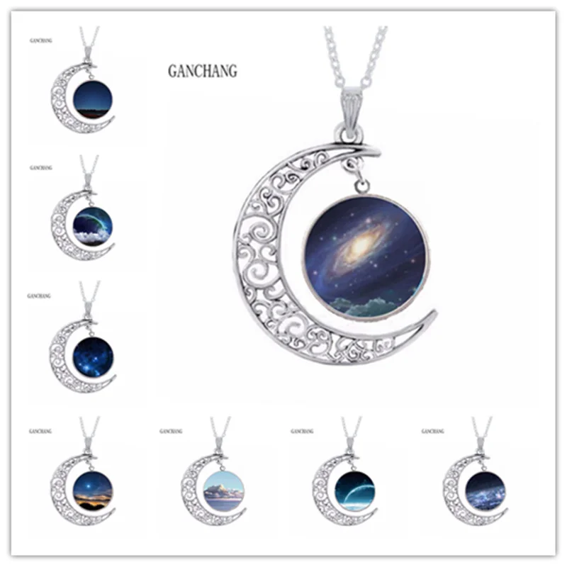 20 Select vintage silver glass moon sky long necklaces & pendants 2019 fashion outer space universe Galaxy necklace jewelry
20 Select vintage silver glass moon sky long necklaces & pendants 2019 fashion outer space universe Galaxy necklace jewelry
