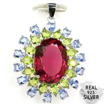 Guaranteed Real 925 Solid Sterling Silver 5.0g Beautiful Pink Tourmaline Peridot Violet Tanzanite Pendant 36x26mm
Guaranteed Real 925 Solid Sterling Silver 5.0g Beautiful Pink Tourmaline Peridot Violet Tanzanite Pendant 36x26mm