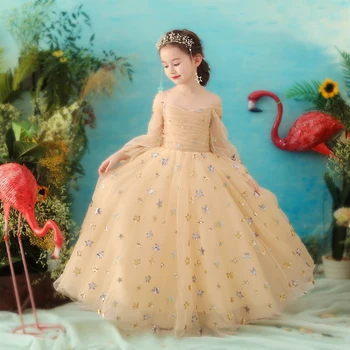 Printed Floral Girls Wedding Clothing Luxury Kids Girls Party Gowns Off shoulder Dresses Flower Children's Ball Gown Dress
Printed Floral Girls Wedding Clothing Luxury Kids Girls Party Gowns Off shoulder Dresses Flower Children's Ball Gown Dress