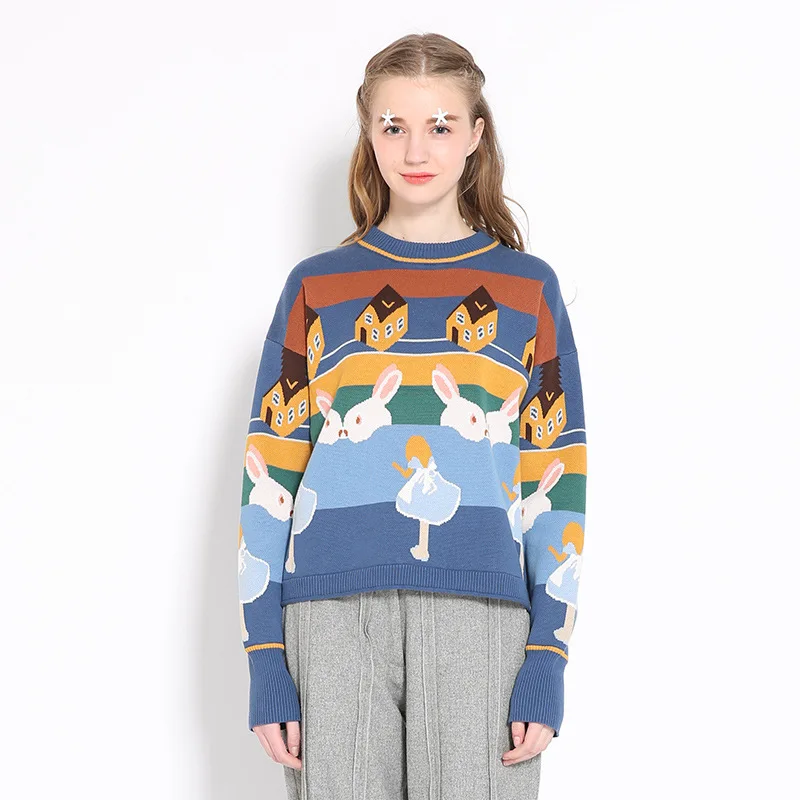 New Autumn Harajuku Fashion Brand Women Pullover Sweater Ladies Woolen Knitted Tops Cute Jacquard Preppy High Quality Thick Warm
New Autumn Harajuku Fashion Brand Women Pullover Sweater Ladies Woolen Knitted Tops Cute Jacquard Preppy High Quality Thick Warm