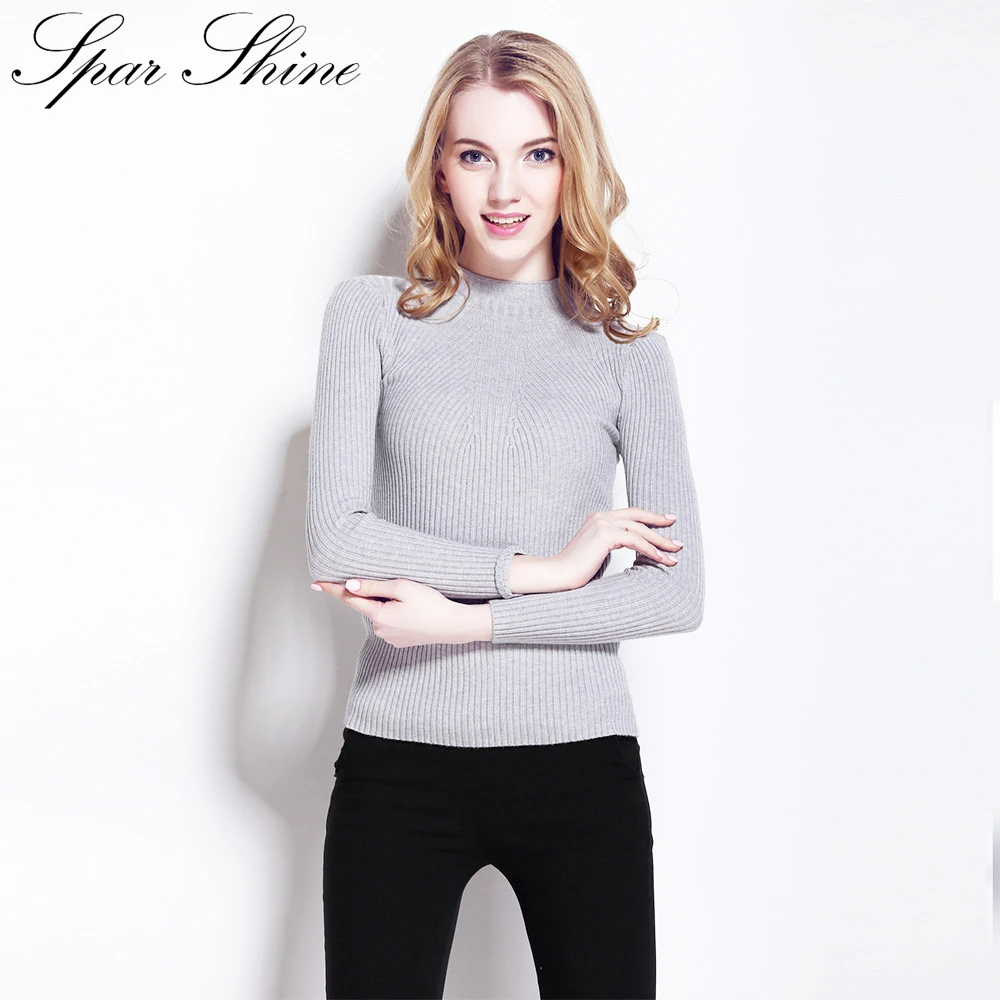 Image High quality cashmere Winter sweater pullover high collar turtleneck sweater 12 solid color women s basic Casual sweaters