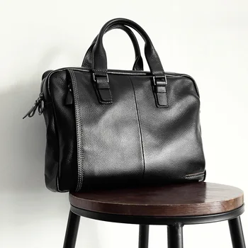 2018 New Natural Cowskin 100% Genuine Leather Men's Briefcase Fashion Large Capacity Business bag Black Male Shoulder Laptop Bag
2018 New Natural Cowskin 100% Genuine Leather Men's Briefcase Fashion Large Capacity Business bag Black Male Shoulder Laptop Bag