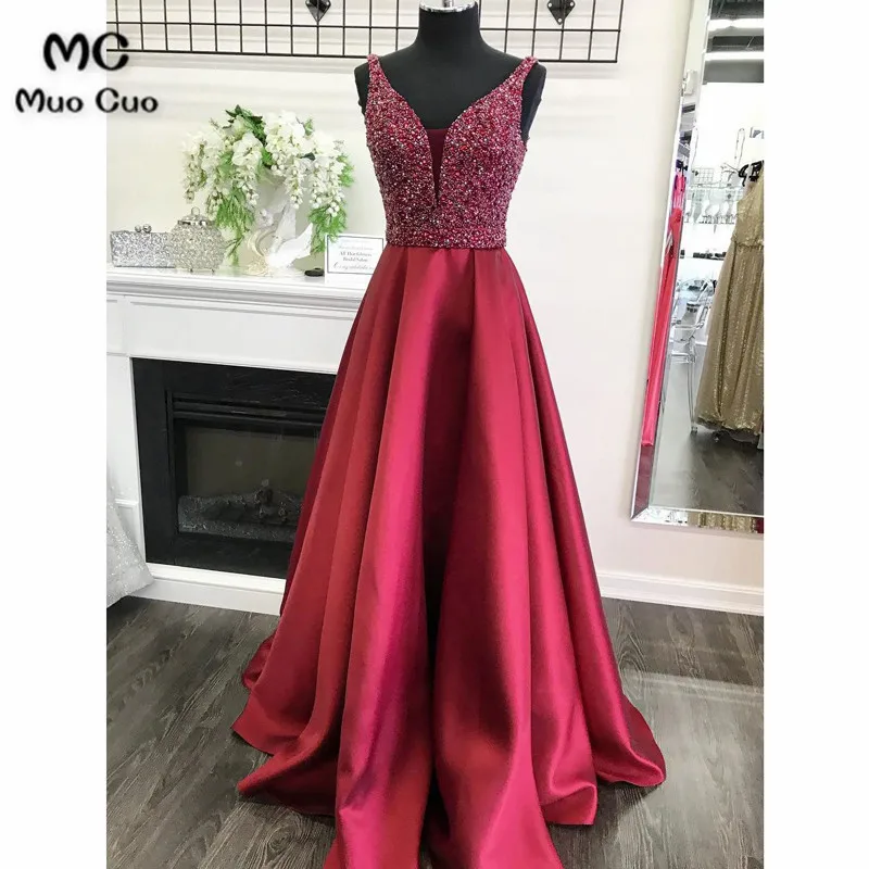 Elegant 2018 A-Line Evening Dresses with Beaded Prom Dresses Long Sleeveless Deep V-Neck Burgundy Formal Evening Dress
Elegant 2018 A-Line Evening Dresses with Beaded Prom Dresses Long Sleeveless Deep V-Neck Burgundy Formal Evening Dress