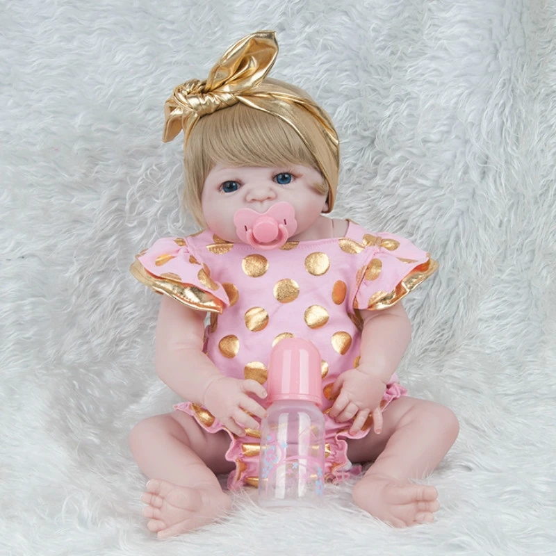 22" Baby Doll Soft Silicone Real Life Baby Girl Doll Newborn Sleeping Baby Doll Realistic Looking Simulation Doll with Dot Dress
22" Baby Doll Soft Silicone Real Life Baby Girl Doll Newborn Sleeping Baby Doll Realistic Looking Simulation Doll with Dot Dress