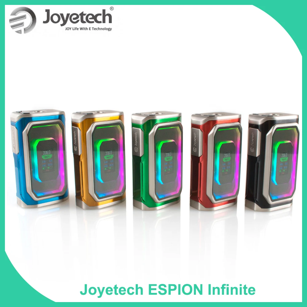 Original Joyetech ESPION Infinite TC Box Mod 230W Power/RTC/Bypass/TC/TCR modes 510 Thread Vape Mod E-Cigarette
Original Joyetech ESPION Infinite TC Box Mod 230W Power/RTC/Bypass/TC/TCR modes 510 Thread Vape Mod E-Cigarette