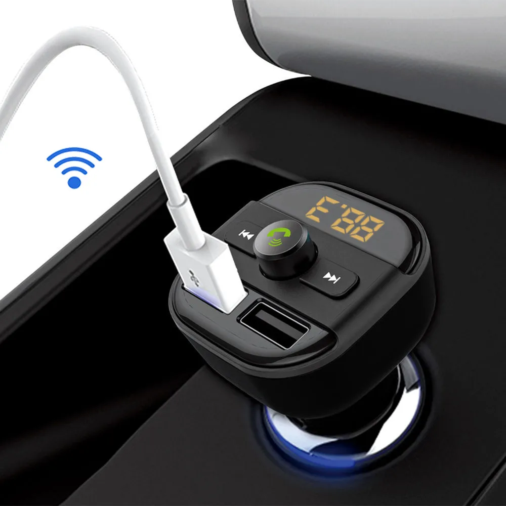 Bluetooth Handsfree Car Kit + FM Transmitter Dual USB Charger Audio MP3 Player Power Adapter Cell Phone Android Smart Phone
Bluetooth Handsfree Car Kit + FM Transmitter Dual USB Charger Audio MP3 Player Power Adapter Cell Phone Android Smart Phone