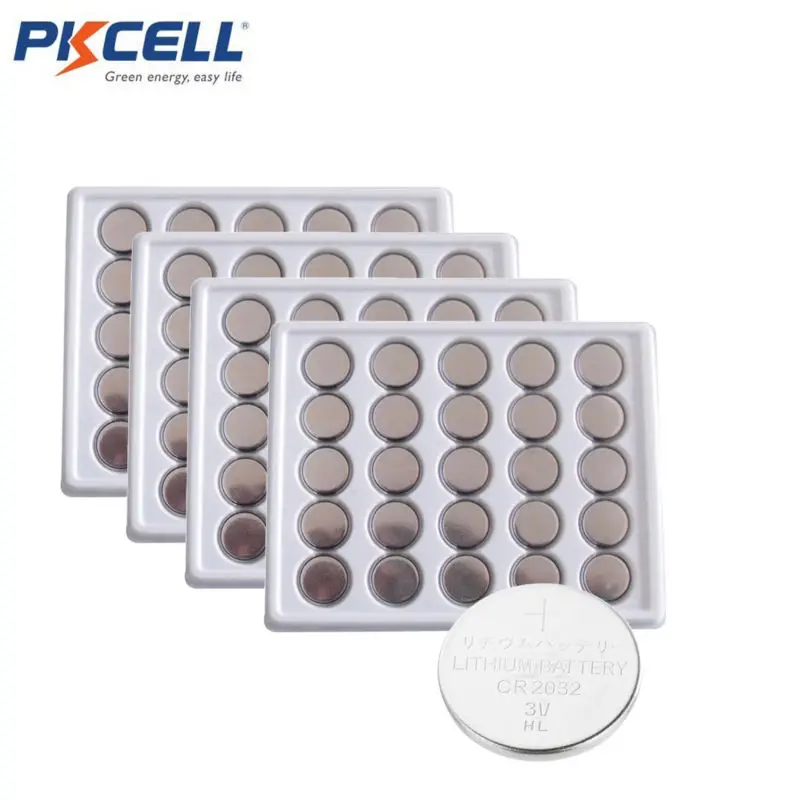 100Pcs PKCELL CR2032 3V Lithium Button Battery BR2032 DL2032 ECR2032 CR 2032 Lithium Batteries for Watches, Calculators
100Pcs PKCELL CR2032 3V Lithium Button Battery BR2032 DL2032 ECR2032 CR 2032 Lithium Batteries for Watches, Calculators
