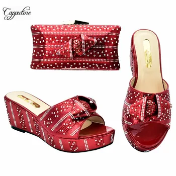 Excellent red wedge high heel shoes and evening bag sets for party lady 333-3, heel height 7cm
Excellent red wedge high heel shoes and evening bag sets for party lady 333-3, heel height 7cm