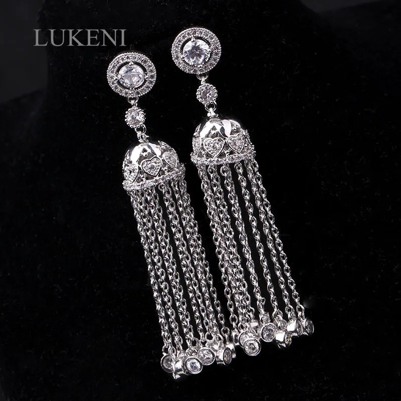 LUKENI New Arrived Fashion Jewelry White Color Micro Paved Zircon Long Disc Fringe Earrings Gift For To Girl
LUKENI New Arrived Fashion Jewelry White Color Micro Paved Zircon Long Disc Fringe Earrings Gift For To Girl